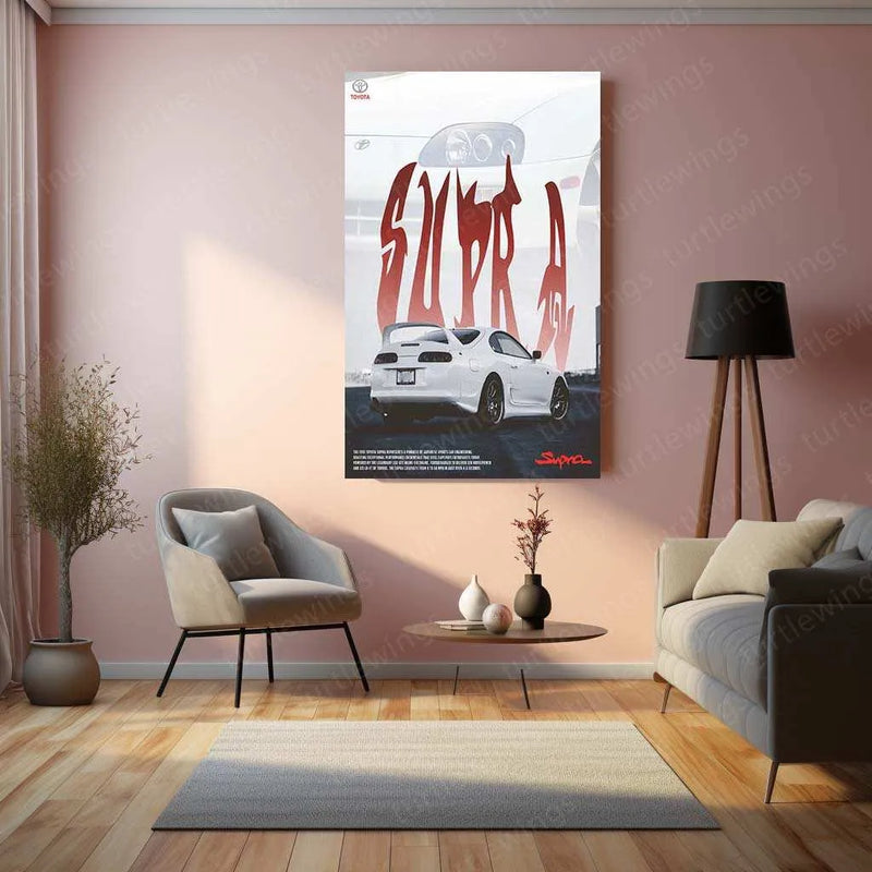 Toyota Supra – Iconic Sports Car Metal Poster - TURTLEWINGS 