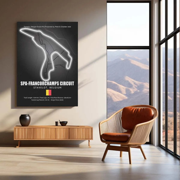 LED | 🏁 Spa-Francorchamps Circuit Neon LED Metal Poster – Legendary Belgium F1 Track Wall Art