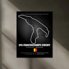 LED | 🏁 Spa-Francorchamps Circuit Neon LED Metal Poster – Legendary Belgium F1 Track Wall Art - TURTLEWINGS 