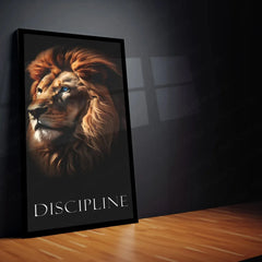 Urban aesthetic Metal Poster | Discipline, Execute, Focus – Motivational 3-Piece Metal Poster Set Fox Egale Lion | With Frame - TURTLEWINGS 