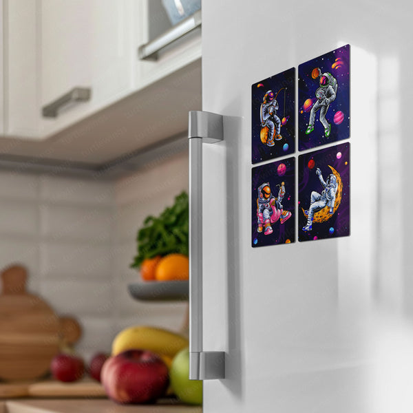 Fridge Magnets | Astronaut Space Design Fridge Magnets Set of 4 ( 60 x 80 mm)
