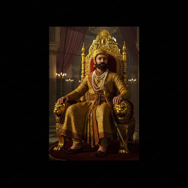 Chhatrapati Shivaji Maharaj Metal Frame | Warrior King Wall Art | Metal Frame 13