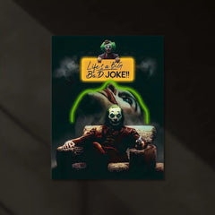Joker Neon LED Frame | Dark Quote Wall Art “Life’s a Big Bad Joke” Aesthetic LED Frame by TurtleWings - TURTLEWINGS 