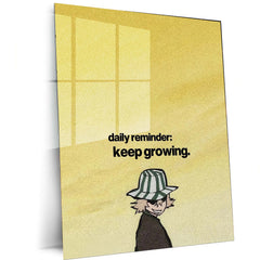 Quote Metal Poster | Kisuke Urahara - “Daily Reminder: Keep Growing” Quote Metal Frame Wall Art - TURTLEWINGS 