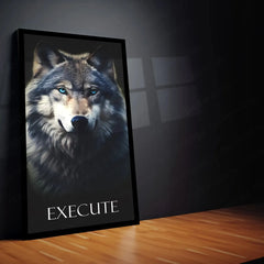 Urban aesthetic Metal Poster | Discipline, Execute, Focus – Motivational 3-Piece Metal Poster Set Fox Egale Lion | With Frame - TURTLEWINGS 