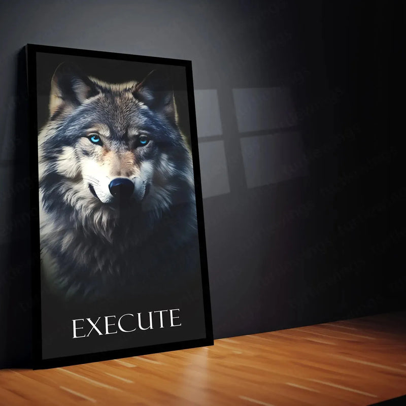 Urban aesthetic Metal Poster | Discipline, Execute, Focus – Motivational 3-Piece Metal Poster Set Fox Egale Lion | With Frame - TURTLEWINGS 