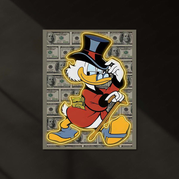 Rich Duck Neon LED Frame | Money Aesthetic Wall Art  Luxury Hustle Vibe LED Frame by TurtleWings
