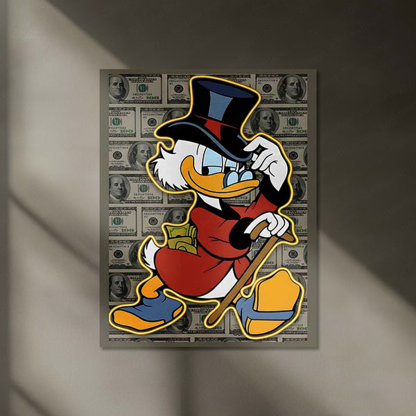 Rich Duck Neon LED Frame | Money Aesthetic Wall Art  Luxury Hustle Vibe LED Frame by TurtleWings