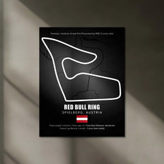 LED | Red Bull Ring Neon LED Metal Poster – Glowing Austria F1 Circuit Wall Art - TURTLEWINGS 