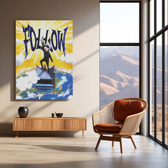 Anime Metal Poster | Satoru Gojo Above All Metal Poster | Jujutsu Kaisen Anime Wall Art | Yellow Sky Motivational Metal Print