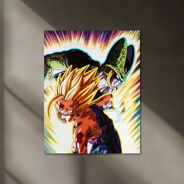 Saiyan Power Neon LED Frame | Anime Battle Wall Art  Epic Transformation Energy Design by TurtleWings