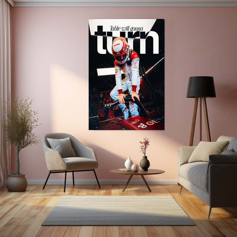Charles Leclerc Ferrari Metal Poster | Formula Racing Driver Wall Art | Red F1 Motorsport Metal Print – product image 4