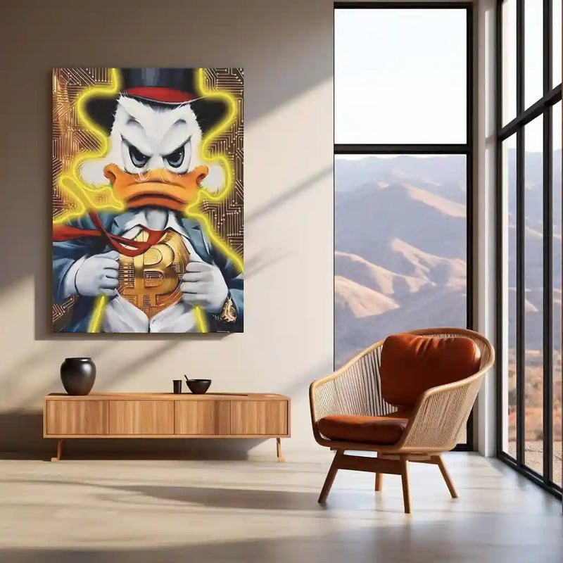 Crypto Boss Neon LED Frame | Bitcoin Wealth Wall Art Digital Hustle Aesthetic by TurtleWings - TURTLEWINGS 
