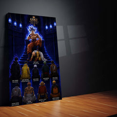 Anime Metal Poster | Goku Ultra Instinct King of All Metal Poster | Anime Legends Crossover Wall Art | Ultimate Warriors