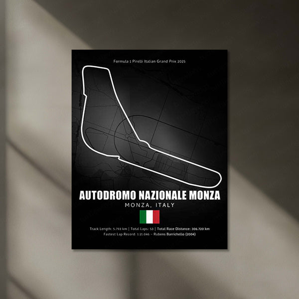 LED | 🇮🇹 Monza Circuit Neon LED Metal Poster – Glowing Temple of Speed Wall Art (Italy F1 Track)