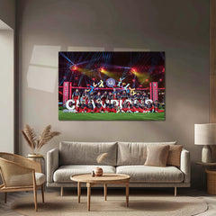 RCB Champion Celebration Metal Poster | IPL 2026 Trophy Winning Cricket Wall Art for Fans 02