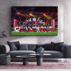 RCB Champion Celebration Metal Poster | IPL 2026 Trophy Winning Cricket Wall Art for Fans 02