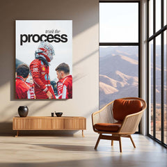 Charles Leclerc Ferrari Metal Poster | Trust The Process Formula Racing Wall Art | Red Motorsport Metal Print – product image
