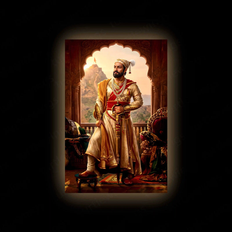 Chhatrapati Shivaji Maharaj Metal Frame | Warrior King Wall Art | Metal Frame 16 - TURTLEWINGS 