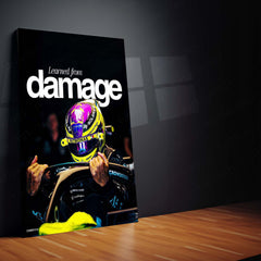 Lewis Hamilton Learned From Damage Metal Poster | Formula Racing Motivational Wall Art | Mercedes Motorsport Metal Print