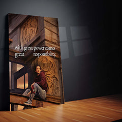 Spider-Man Great Power Great Responsibility Metal Poster | Peter Parker Motivational Wall Art | Superhero Cinematic Metal