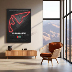 LED | 🏁 Yas Marina Circuit Neon LED Metal Poster – Glowing Abu Dhabi F1 Track Wall Art - TURTLEWINGS 
