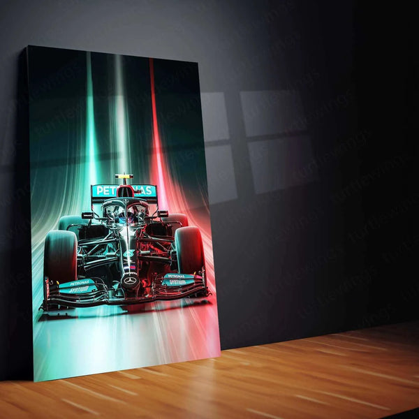 Mercedes-AMG F1 Metal Poster | Silver Arrows Racing Artwork | Formula 1 Wall Decor - TURTLEWINGS 
