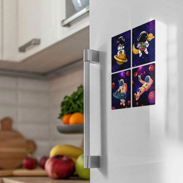 Fridge Magnets | Astronaut Space art Fridge Magnets Set of 4 ( 60 x 80 mm)