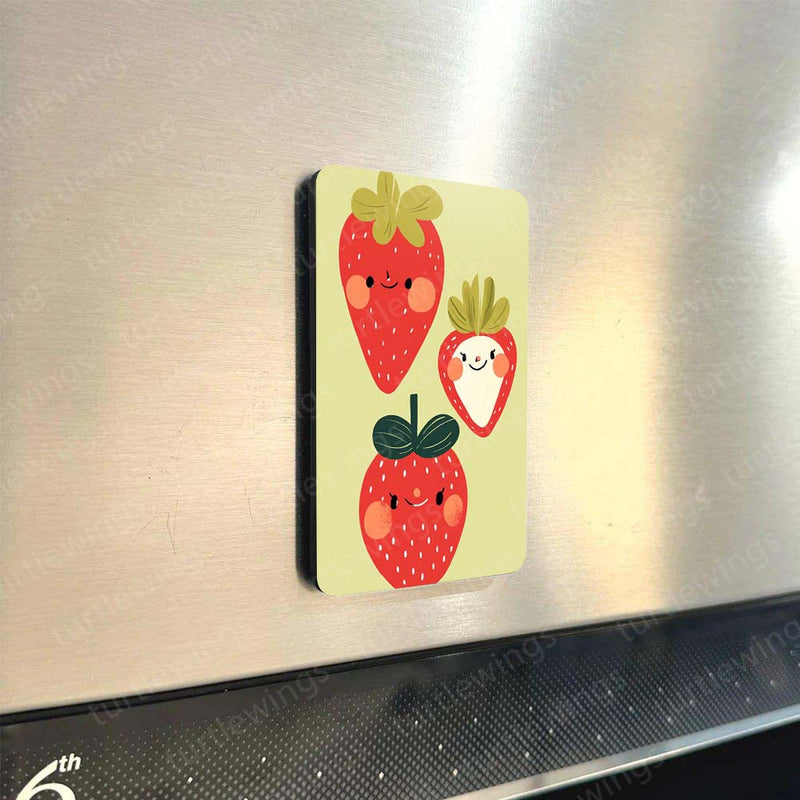 Fridge Magnets |Fruits Art Fridge Magnet Set – Set of 3 & 10 Colorful Metal Magnets (60x80mm)