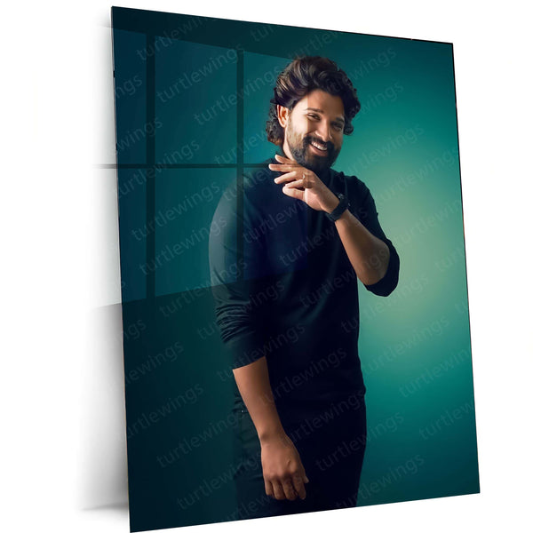 🔥 Allu Arjun Metal Frame Poster | Stylish Star Tollywood Icon Wall Art
