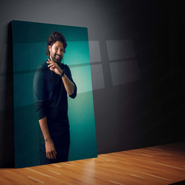 🔥 Allu Arjun Metal Frame Poster | Stylish Star Tollywood Icon Wall Art