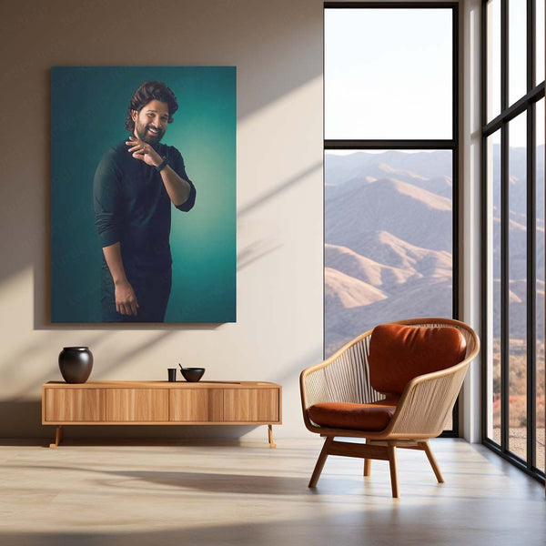 🔥 Allu Arjun Metal Frame Poster | Stylish Star Tollywood Icon Wall Art