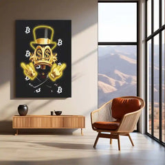 Crypto Rich Duck Neon LED Frame | Bitcoin Money Aesthetic Wall Art | Hustle & Wealth Decor - TURTLEWINGS 