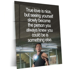Tony Stark Self Growth Metal Poster | “Become the Person You Always Knew You Could Be” Motivational Wall Art | Iron Man