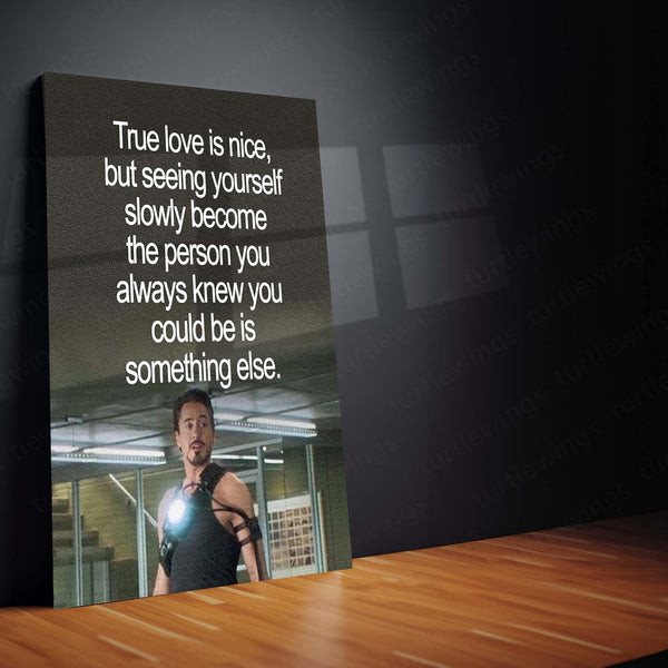 Tony Stark Self Growth Metal Poster | “Become the Person You Always Knew You Could Be” Motivational Wall Art | Iron Man