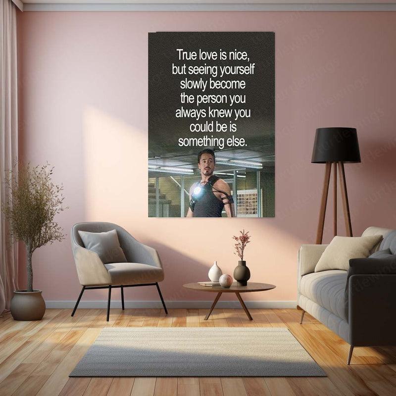 Tony Stark Self Growth Metal Poster | “Become the Person You Always Knew You Could Be” Motivational Wall Art | Iron Man