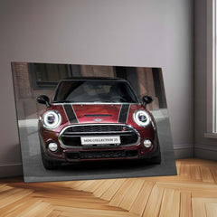 LED | Mini Cooper S Neon LED Metal Frame | Iconic Hatchback Wall Art with LED Glow - TURTLEWINGS 