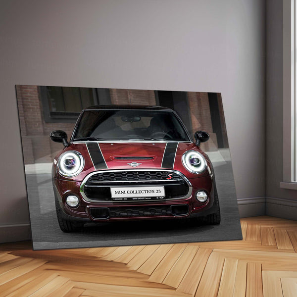 LED | Mini Cooper S Neon LED Metal Frame | Iconic Hatchback Wall Art with LED Glow - TURTLEWINGS 