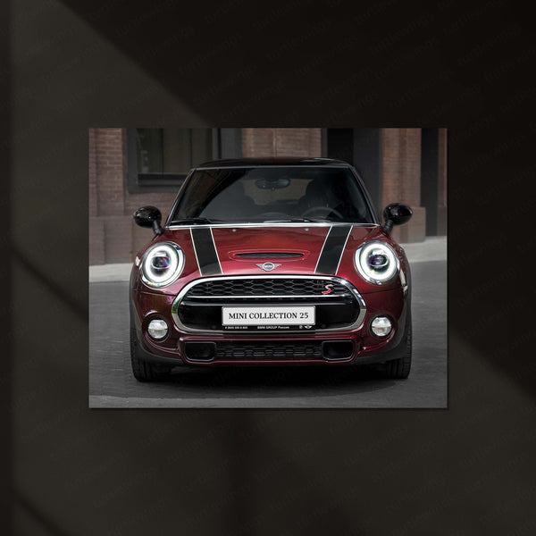 LED | Mini Cooper S Neon LED Metal Frame | Iconic Hatchback Wall Art with LED Glow - TURTLEWINGS 