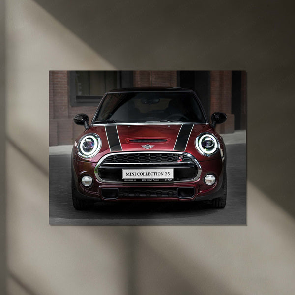 LED | Mini Cooper S Neon LED Metal Frame | Iconic Hatchback Wall Art with LED Glow - TURTLEWINGS 