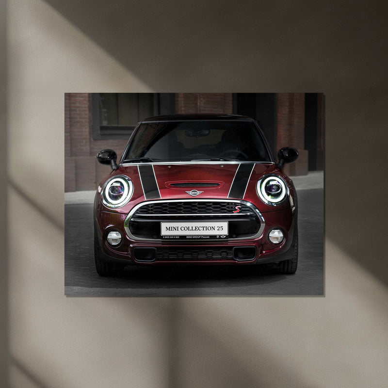 LED | Mini Cooper S Neon LED Metal Frame | Iconic Hatchback Wall Art with LED Glow - TURTLEWINGS 
