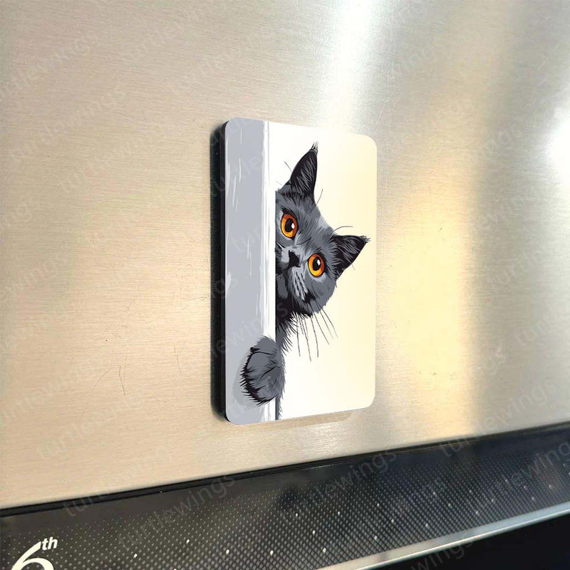 Fridge Magnets |Cats Art Fridge Magnet Set – Set of 3 & 10 Aesthetic Cat-Themed Metal Magnets (60x80mm)