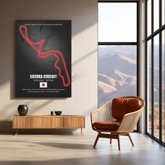 LED | 🇯🇵 Suzuka Circuit Neon LED Metal Poster – Glowing Japanese F1 Track Wall Art - TURTLEWINGS 