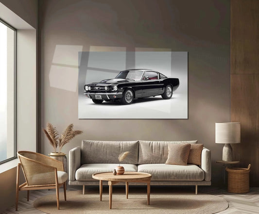 Car Metal Poster | 1965 Ford Mustang Fastback Metal Poster – Classic Muscle Car Wall Art