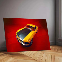 Car Metal Poster | 1969 Ford Mustang Boss Metal Poster – Classic Muscle Car Wall Art - TURTLEWINGS 