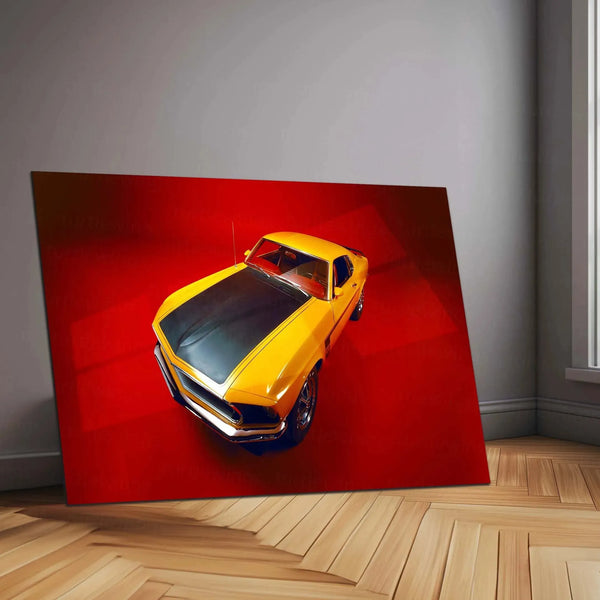 Car Metal Poster | 1969 Ford Mustang Boss Metal Poster – Classic Muscle Car Wall Art - TURTLEWINGS 