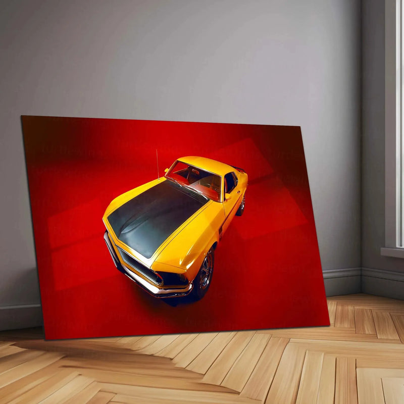 Car Metal Poster | 1969 Ford Mustang Boss Metal Poster – Classic Muscle Car Wall Art - TURTLEWINGS 