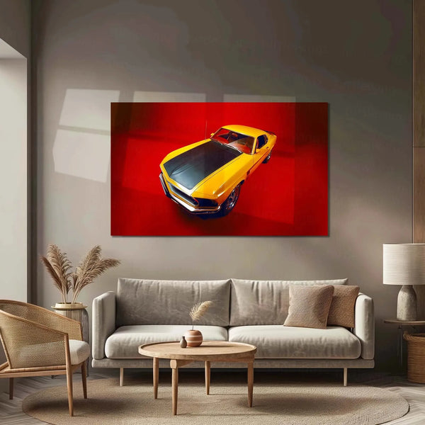 Car Metal Poster | 1969 Ford Mustang Boss Metal Poster – Classic Muscle Car Wall Art - TURTLEWINGS 