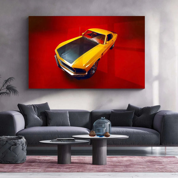 Car Metal Poster | 1969 Ford Mustang Boss Metal Poster – Classic Muscle Car Wall Art - TURTLEWINGS 