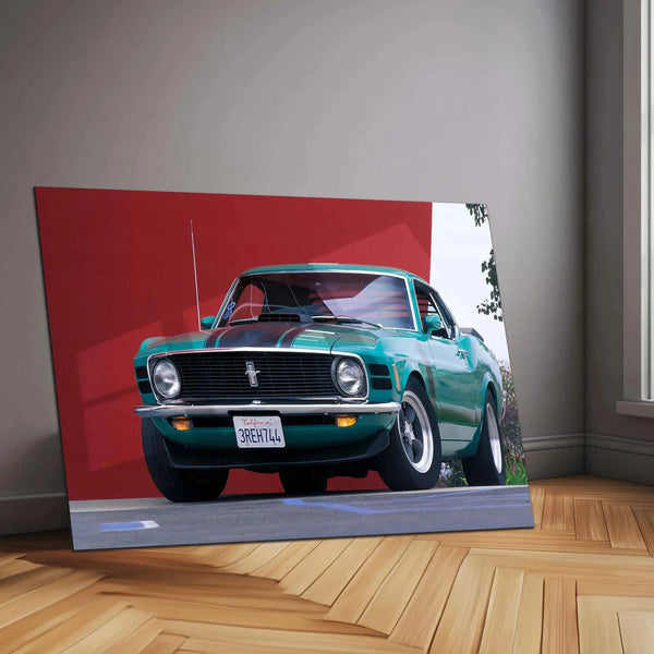 Car Metal Poster | 1970 Ford Mustang Boss Metal Poster – Classic Muscle Car Wall Art - TURTLEWINGS 